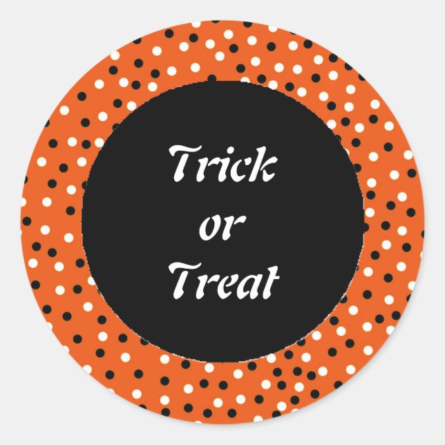 Truco o truco de Pegatina blanco y Naranja de punt (Anverso)