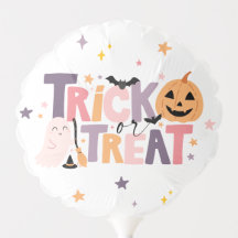 Truco o truco en la decoración de globos de Hallow