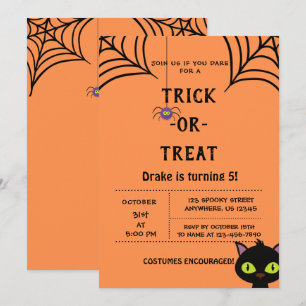Truco o truco, Halloween Spiders Invitación