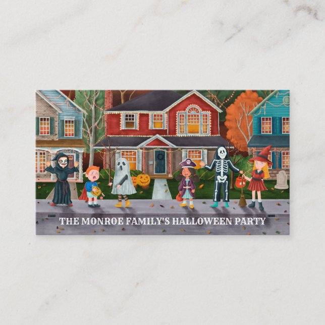 Truco o truco, invitación a la fiesta de Halloween (Anverso)