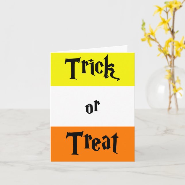Truco o truco, tarjeta de saludo de Halloween (flor amarilla)