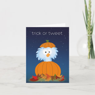 Truco o "Tweet" tarjeta de ave de Halloween