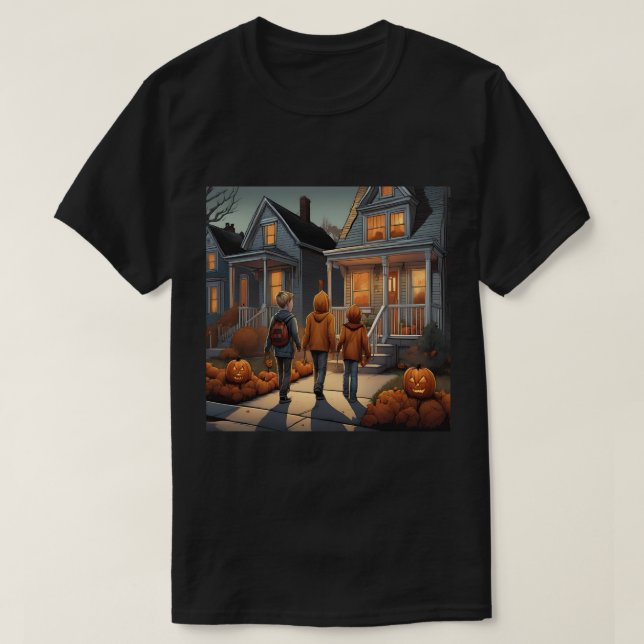 Truco personalizado O Trate Camiseta De Halloween (Diseño del anverso)
