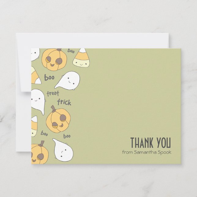 Truco Trato ¡Boo! | Tarjetas Planas de Notas de Ag (Anverso)