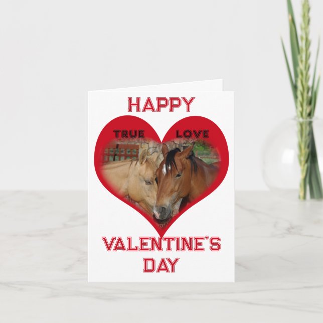 True Love Horses Red Conversation Heart Valentine (Anverso)