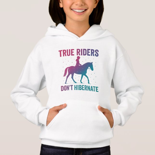 True Riders Don’t Hibernate Hoodie – Grit & Glory  (Anverso)