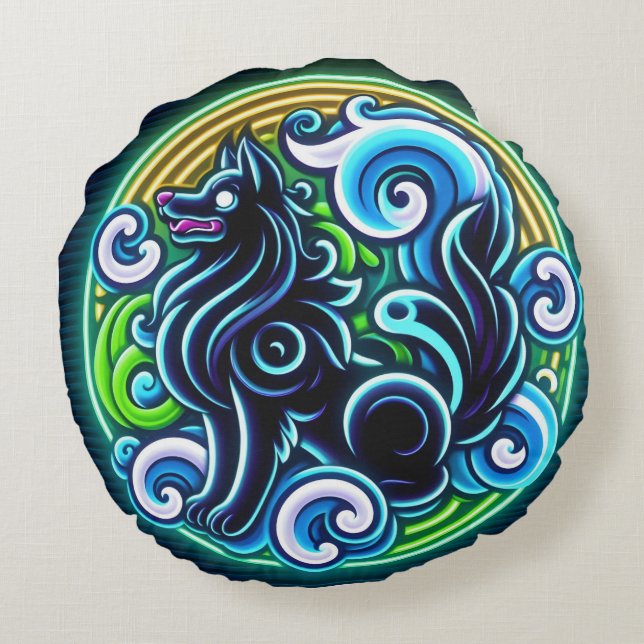 Truffle DOG ama el cojín de las olas (Reverso)