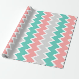 Trullo, coral, y papel de embalaje gris del galón