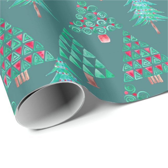 Trullo del papel de regalo del árbol de navidad de (Esquina del rollo)