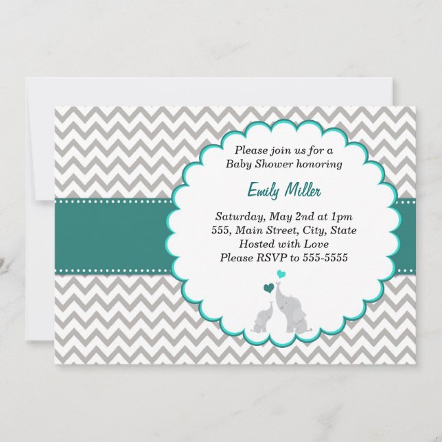 Trullo unisex de Baby Shower de la invitación del (Anverso)