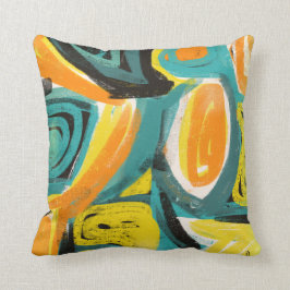 Trullo y almohadas abstractas anaranjadas del arte