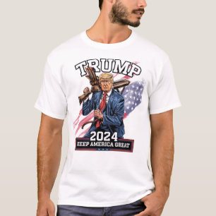 Trump 2024 Mantener la gran campaña de camisetas d