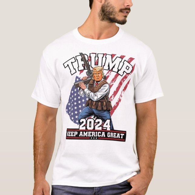 Trump 2024 Mantener la gran campaña de camisetas d (Anverso)