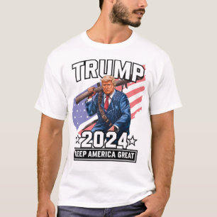 Trump 2024 Mantener la gran campaña de camisetas d