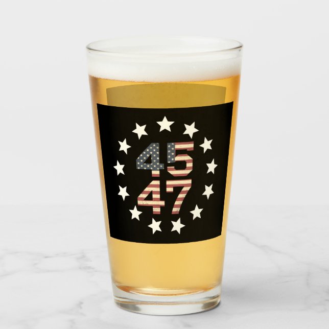 Trump 45 47 estrellas bandera estadounidense vinta (Anverso (lleno))