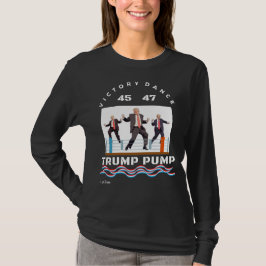 Trump bombea victoria bailando con camiseta negra