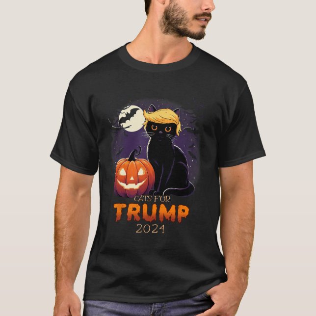 Trump Cat Camisetas Black Cat Halloween Disstuve C (Anverso)