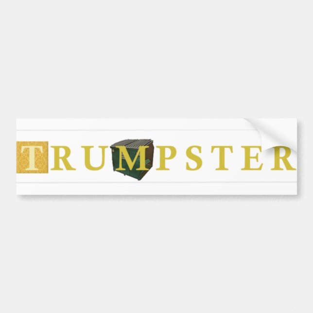 Trump Dumpster Pegatina 2 — Oro, claro (Frente)