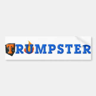 Trump Dumpster Pegatina 3 - Azul, Blanco