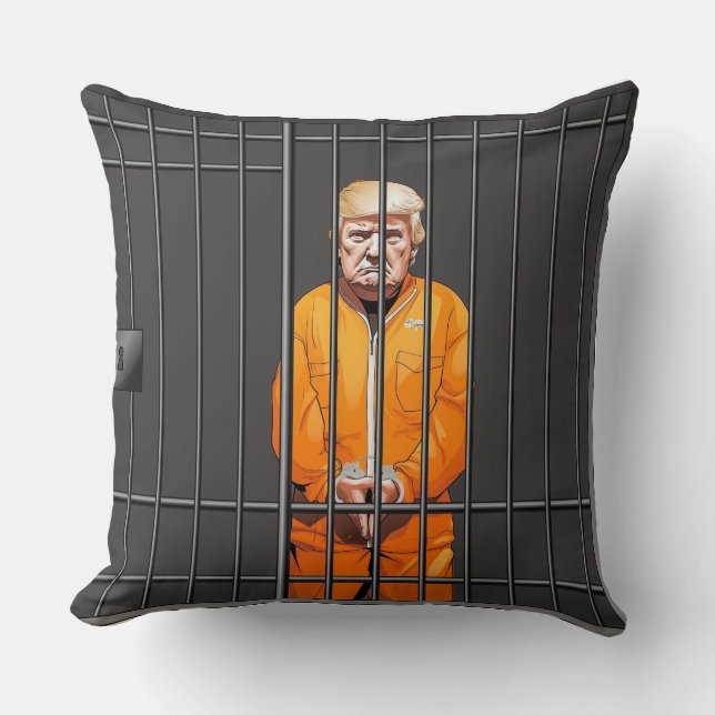 Trump en el Cojín decorativo de la cárcel 20" x 20 (Anverso)