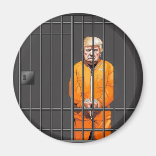 Trump en el estándar de la cárcel, imán circular d
