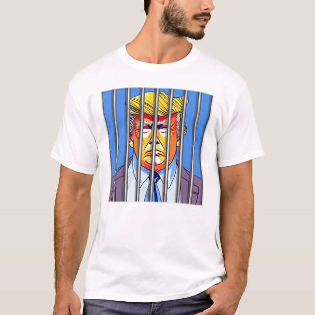 Trump en la cárcel camiseta básica para hombres (Anverso)