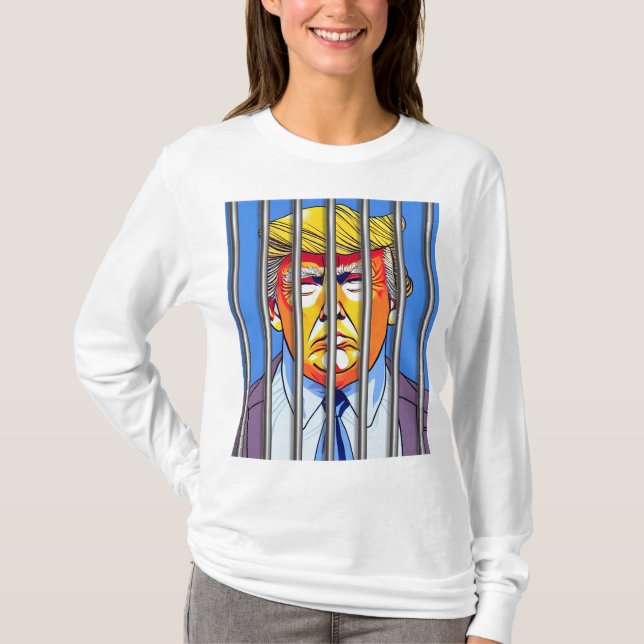 Trump en la cárcel: camiseta de manga larga básica (Anverso)