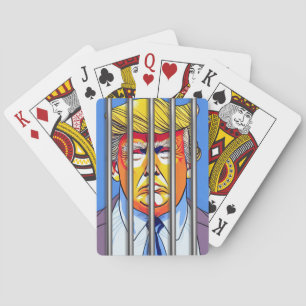 Trump en la cárcel jugando cartas
