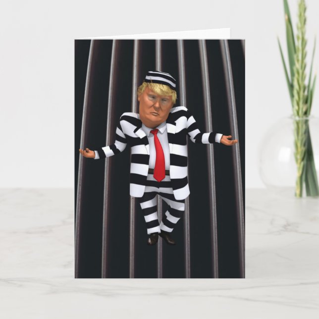 Trump en prisión usa tarjeta de saludo (Anverso)