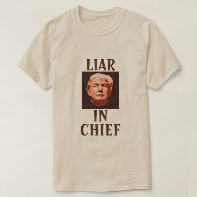 Trump LIAR EN Camiseta JEFE (Diseño del anverso)