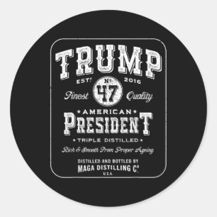 Trump Presidente 47 Etiqueta de Whiskey Vintage 20