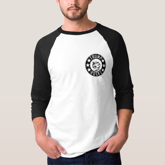 Trump roca camiseta masculina de 3/4 Sleeve Raglan (Anverso)