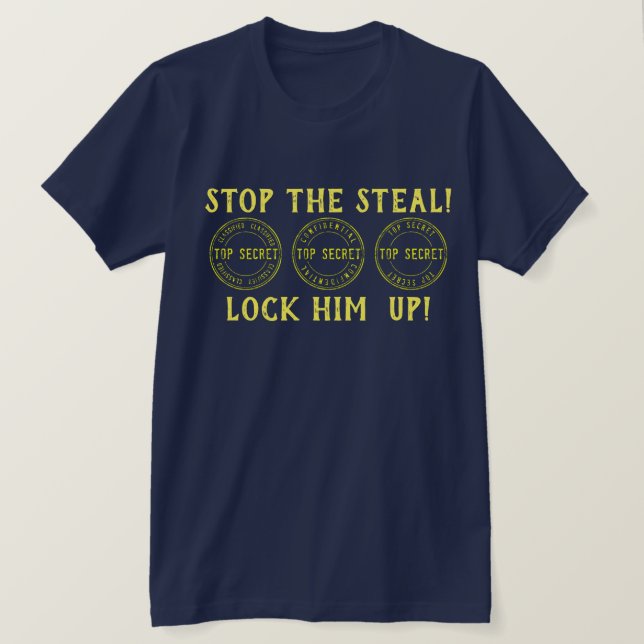 Trump Stop the Steel lo encerró en camiseta (Anverso del diseño)