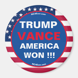 ¡¡¡TRUMP VANCE AMERICA GANÓ!!! Imán para refrigera