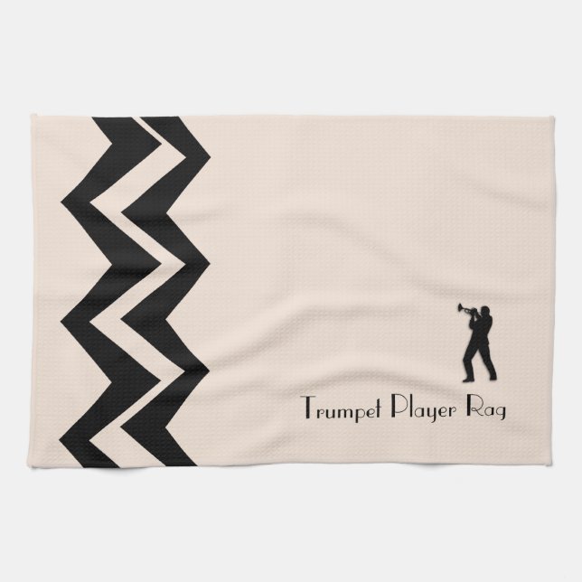 Trumpet Player Rag Personalizado toallas de Person (Horizontal)