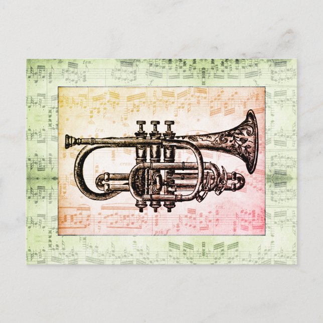 Trumpet Y Notas De Música (Anverso)