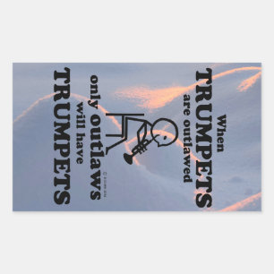Trumpets Pegatina rectangular ilegal