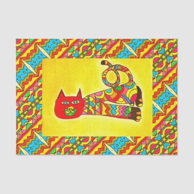TSP - 0089 - Gato de Alebrije - Papel de tejidos (Anverso)