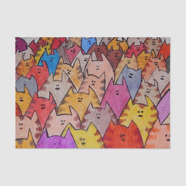 TSP - 0092 - Gatos - Papel de tejidos (Anverso)