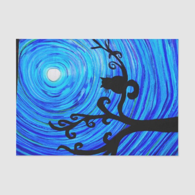 TSP 098 - Gato y el claro de luna - papel seda (Anverso)