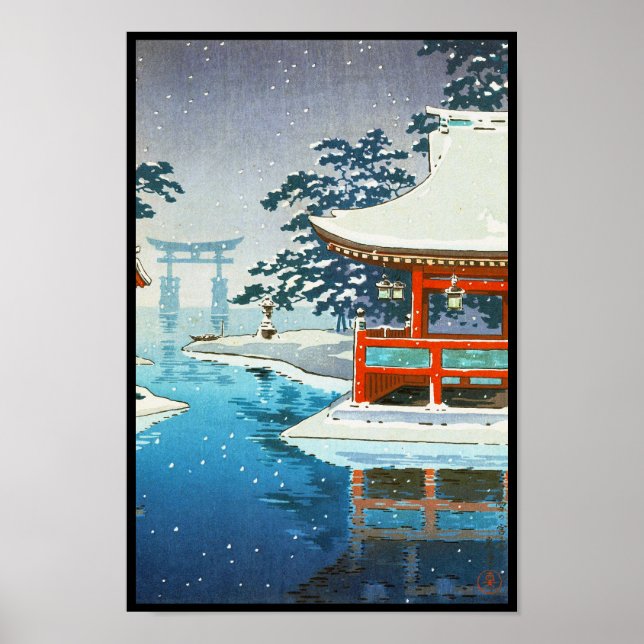Tsuchiya Koitsu Snowy Miyajima arte del paisaje in (Frente)