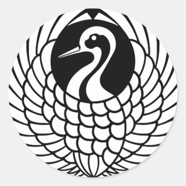 Tsuru Crane pegatina (Anverso)