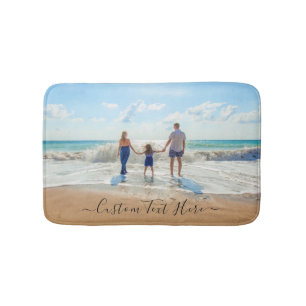 Tu alfombra de baño de fotos con texto Personaliza