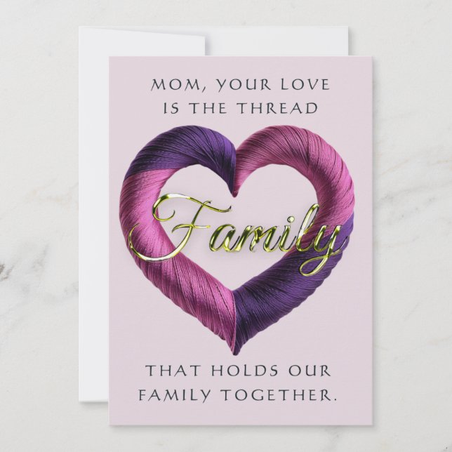 Tu amor es el hilo - Tarjeta del Día de la Madre (Anverso)