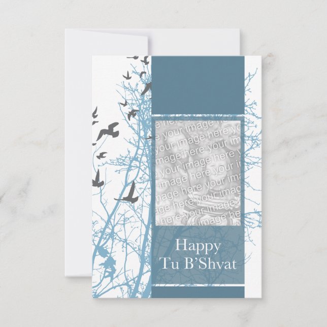 ¡Tu B’Shvat! : tarjeta de foto estrella de david (Anverso)