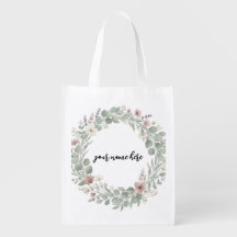 tu bolso tote Corona de flores silvestres y Eucali