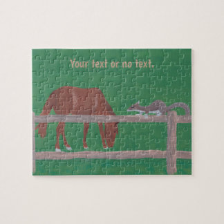 Tu caballo de texto, puzzles de garrapatas y gafas