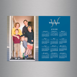 Tu calendario 2026 con foto Monograma Nombre Imán