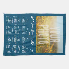 Tu calendario de toallas de té fotográfico azul