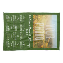 Tu calendario de toallas de té fotográfico verde